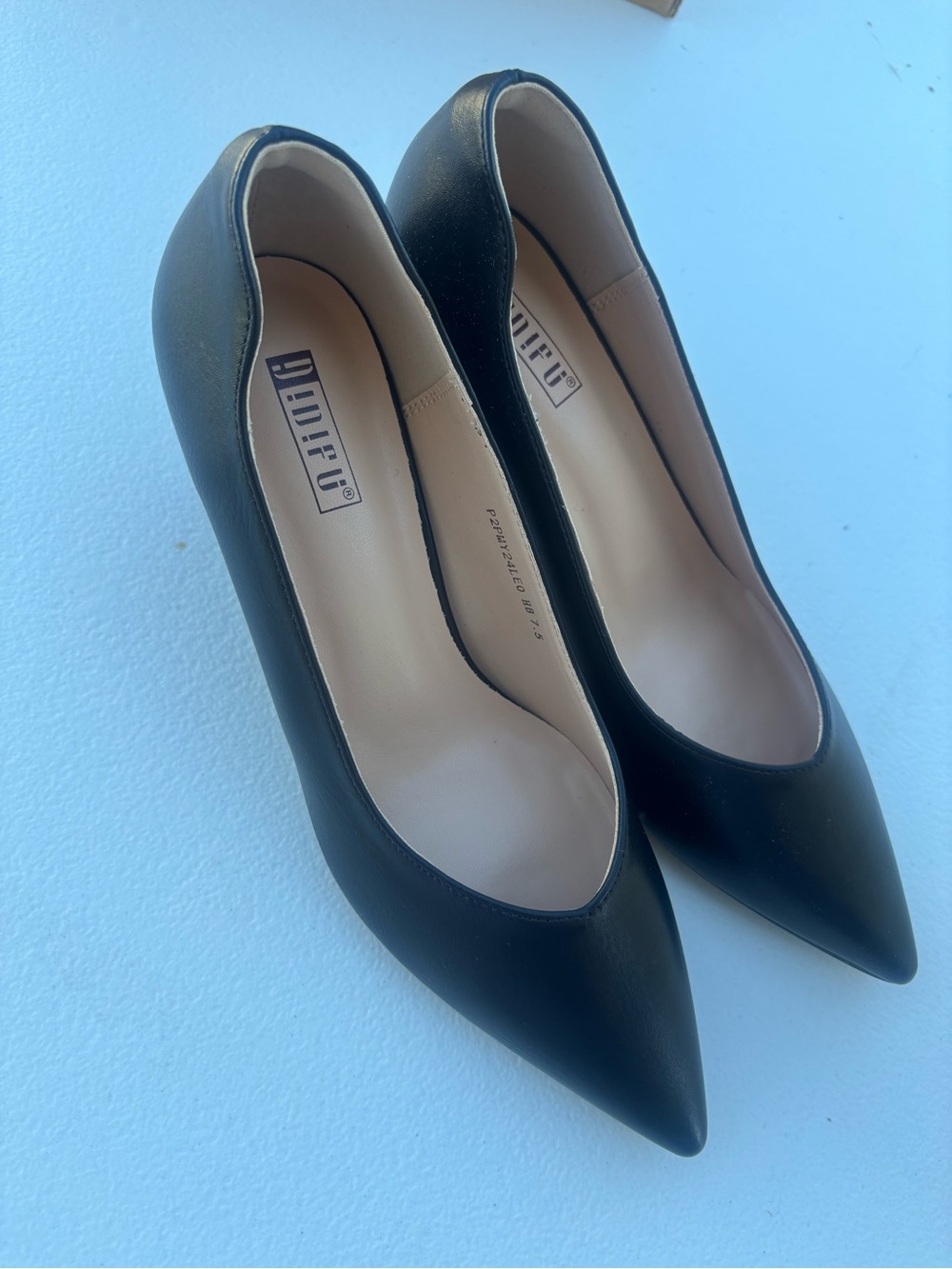 IDIFU Black Pointed Toe Women's Pumps